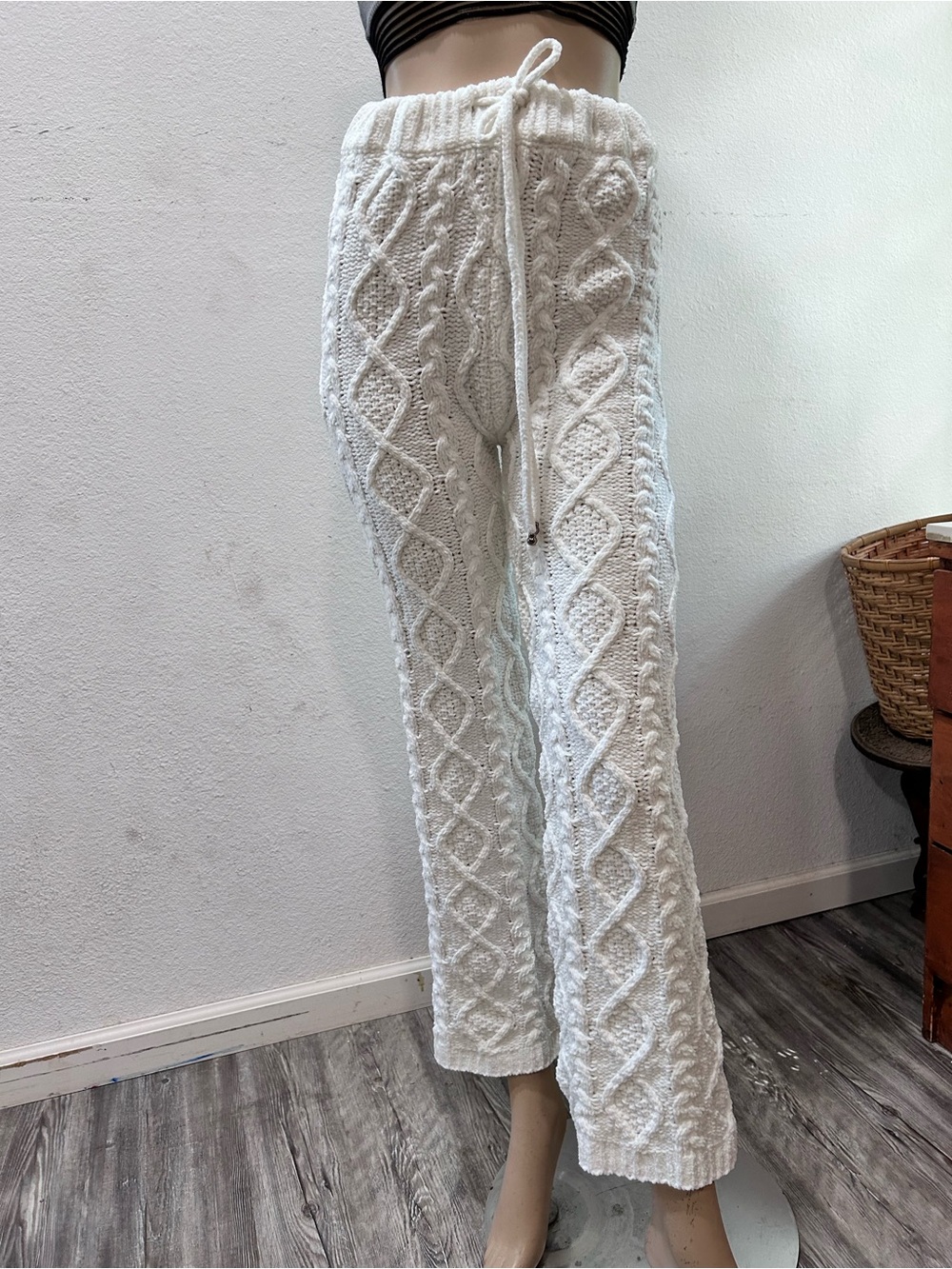 POL thick cable knight white pants - Picture 3 of 16
